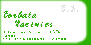 borbala marinics business card